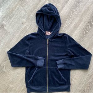Navy Blue Juicy Couture velour zip up.